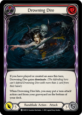 Drowning Dire (Red) [EVR110] 1st Edition Rainbow Foil - Duel Kingdom