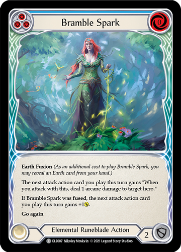 Bramble Spark (Blue) [ELE087] 1st Edition Rainbow Foil - Duel Kingdom