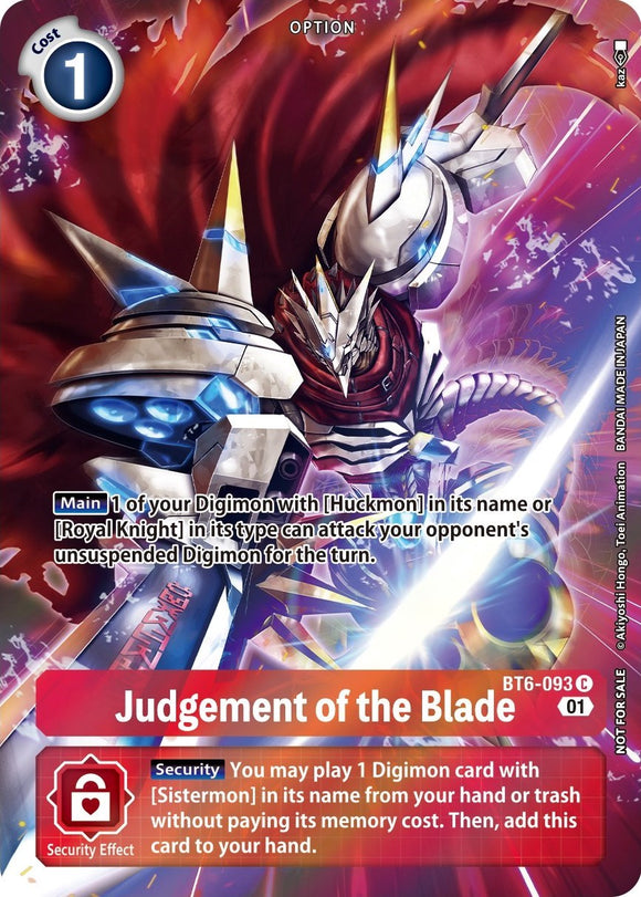 Judgement of the Blade (Premium Deck Set) [BT6-093] [Double Diamond] Foil