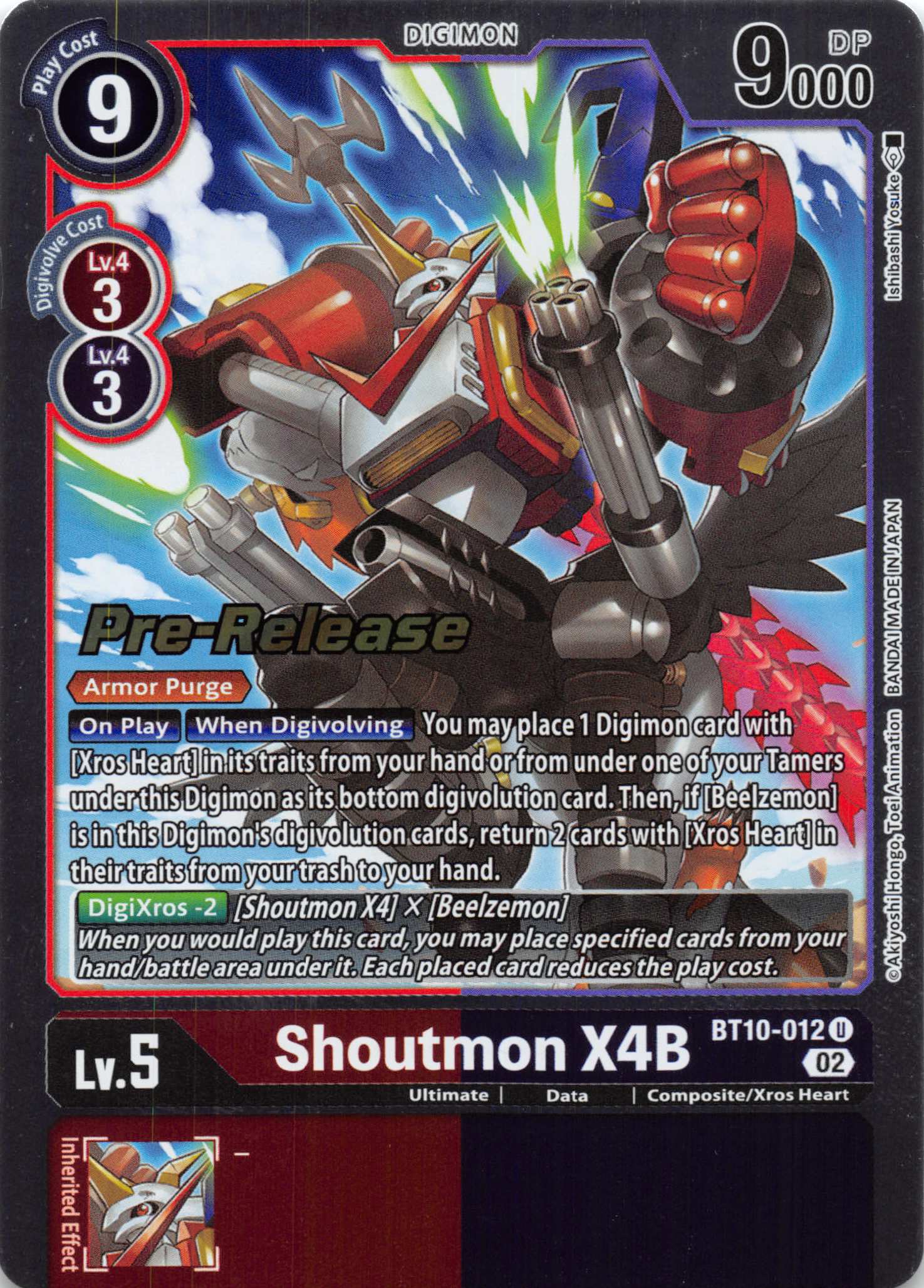 Shoutmon X4B [BT10-012] [Xros Encounter Pre-Release Cards] Foil