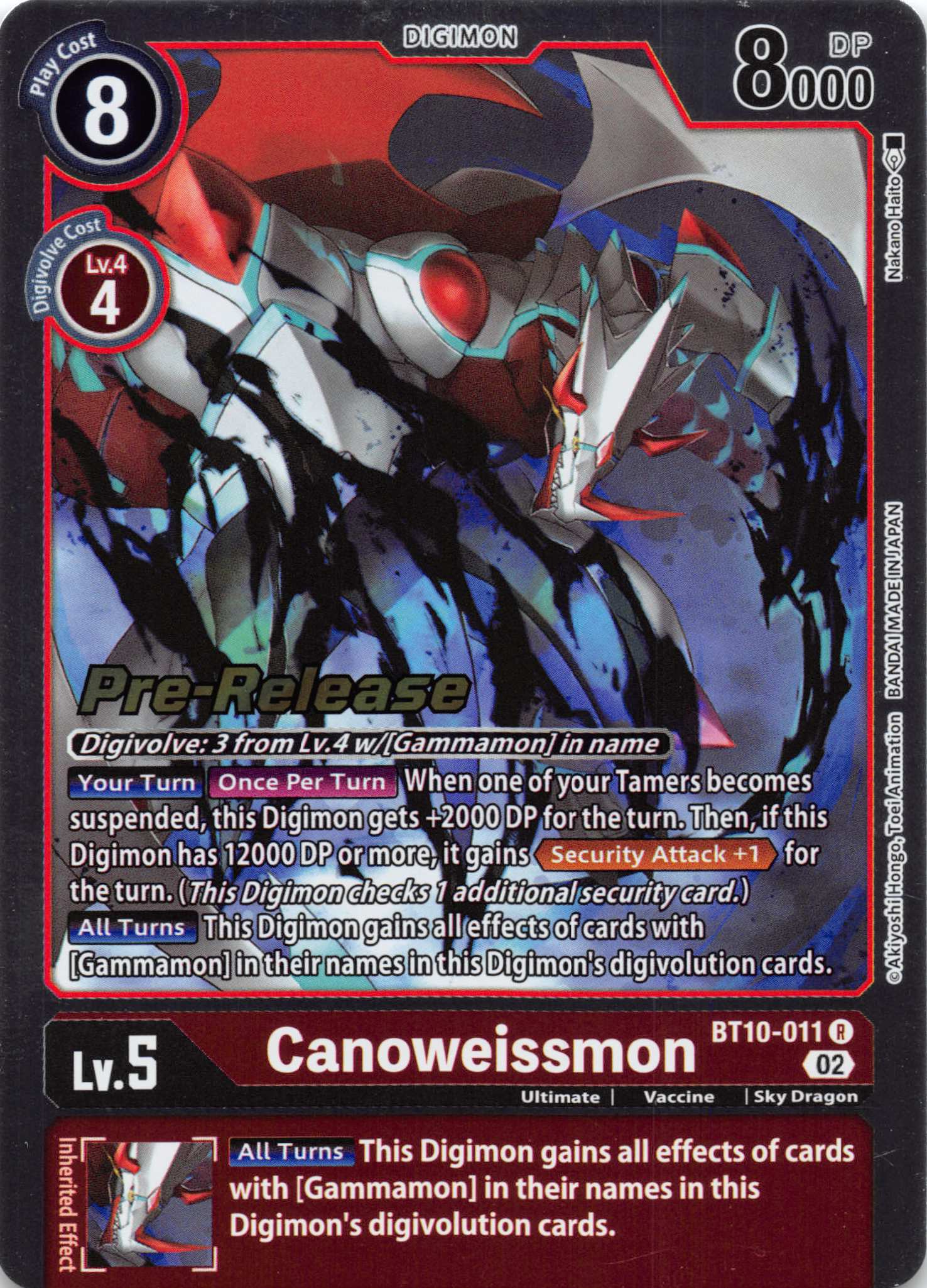 Canoweissmon [BT10-011] [Xros Encounter Pre-Release Cards] Foil