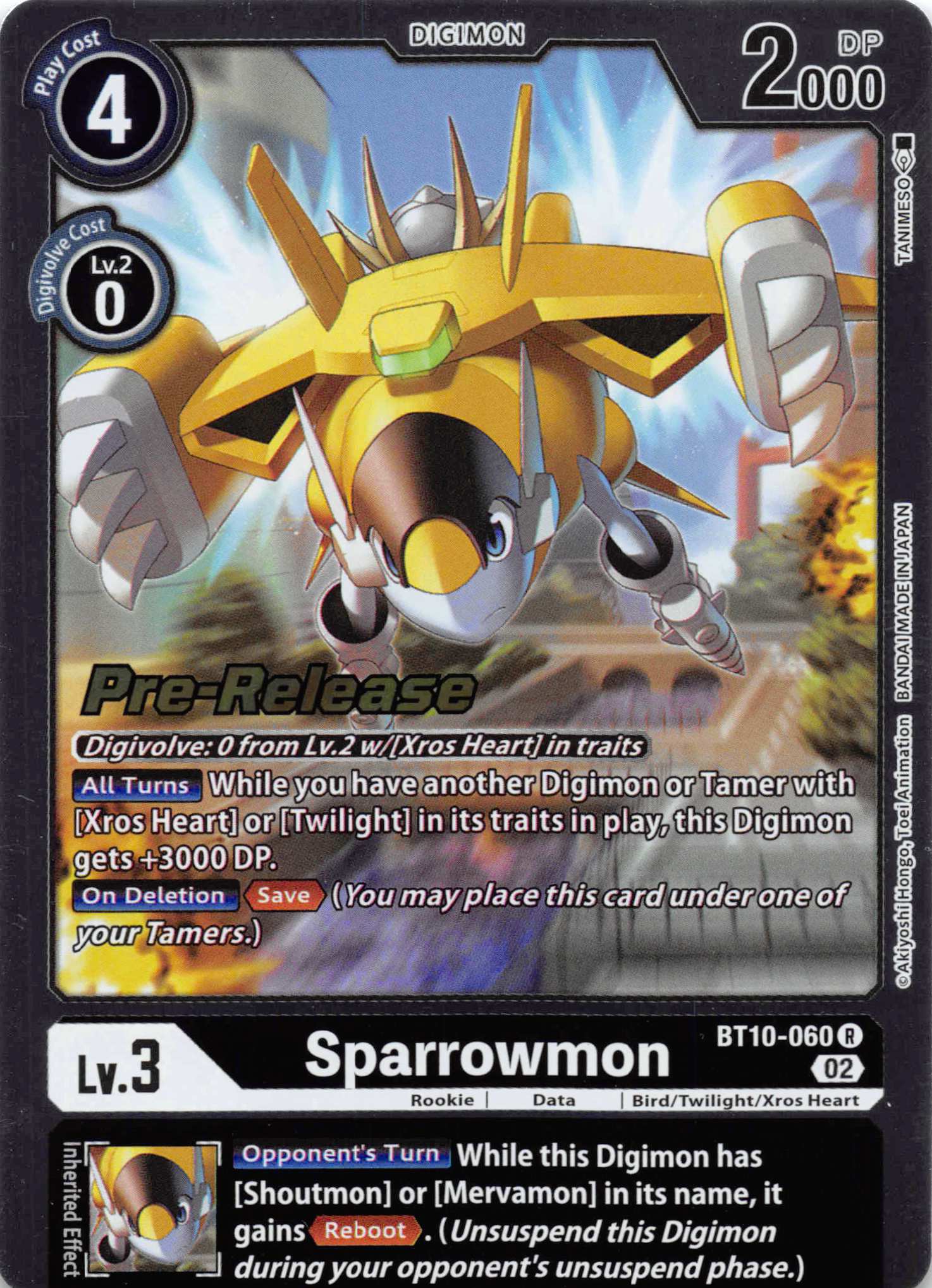 Sparrowmon [BT10-060] [Xros Encounter Pre-Release Cards] Foil