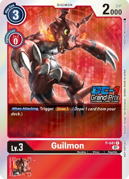 Guilmon (DC-1 2022 Stamped) [P-041] [Digimon Promotion Cards] Foil