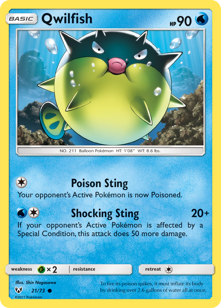 Qwilfish (21/73) [Sun & Moon: Shining Legends] - Duel Kingdom