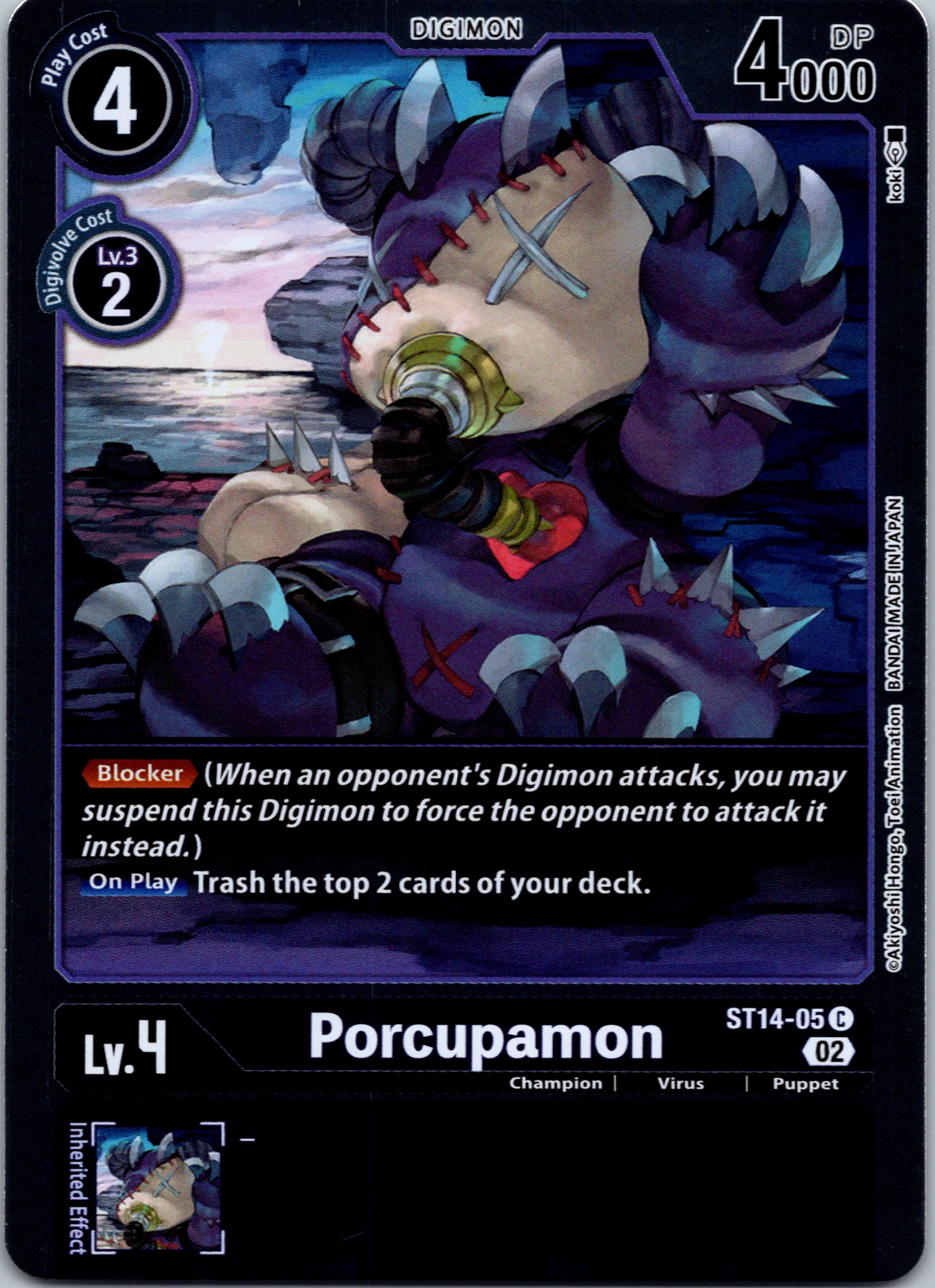 Porcupamon [ST14-05] [Starter Deck 14: Beelzemon Advanced Deck Set] Foil