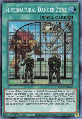 Supernatural Danger Zone [BODE-EN067] Super Rare - Duel Kingdom