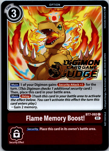 Flame Memory Boost! (Judge Pack 3) [BT7-092] [Next Adventure] Foil