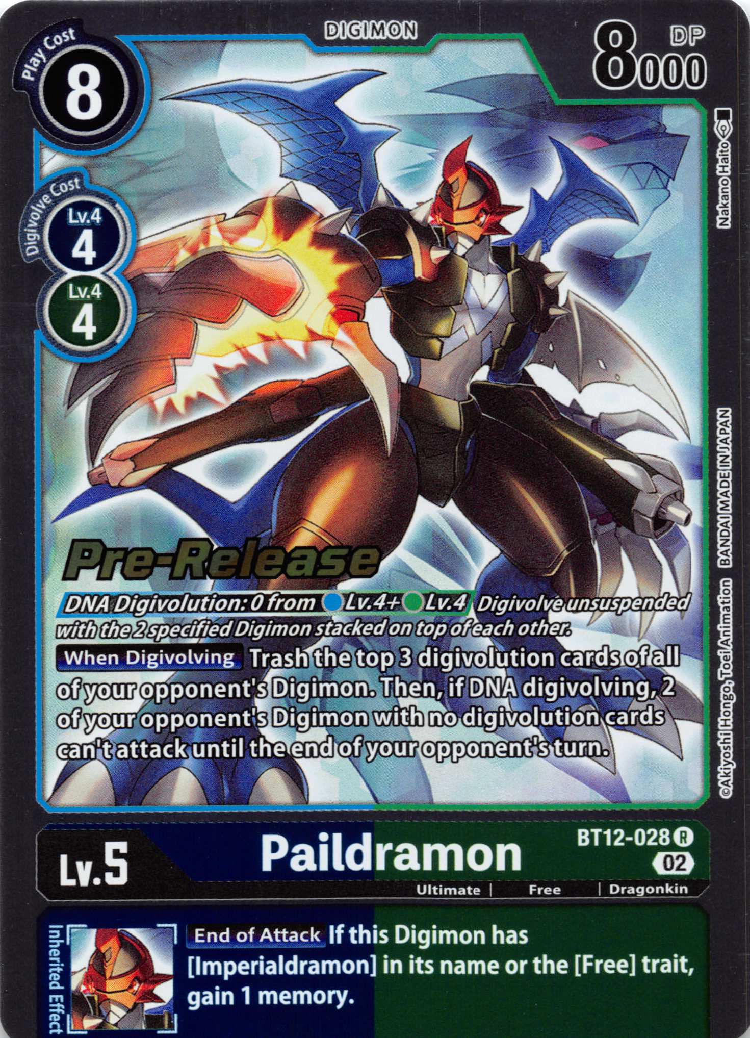 Paildramon [BT12-028] [Across Time Pre-Release Cards] Foil