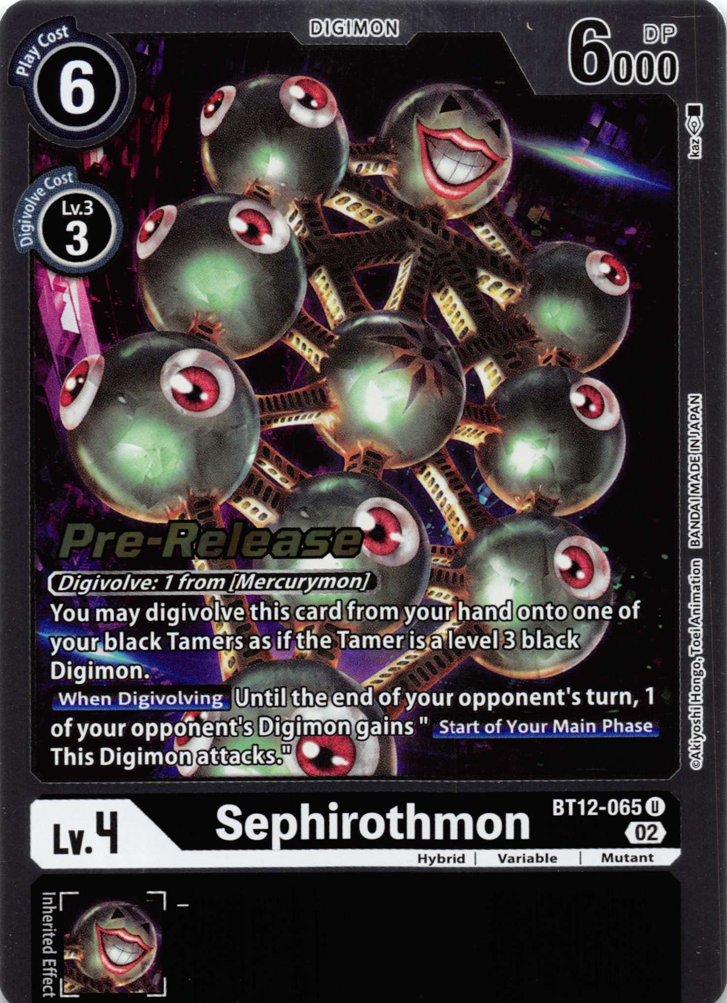 Sephirothmon [BT12-065] [Across Time Pre-Release Cards] Normal