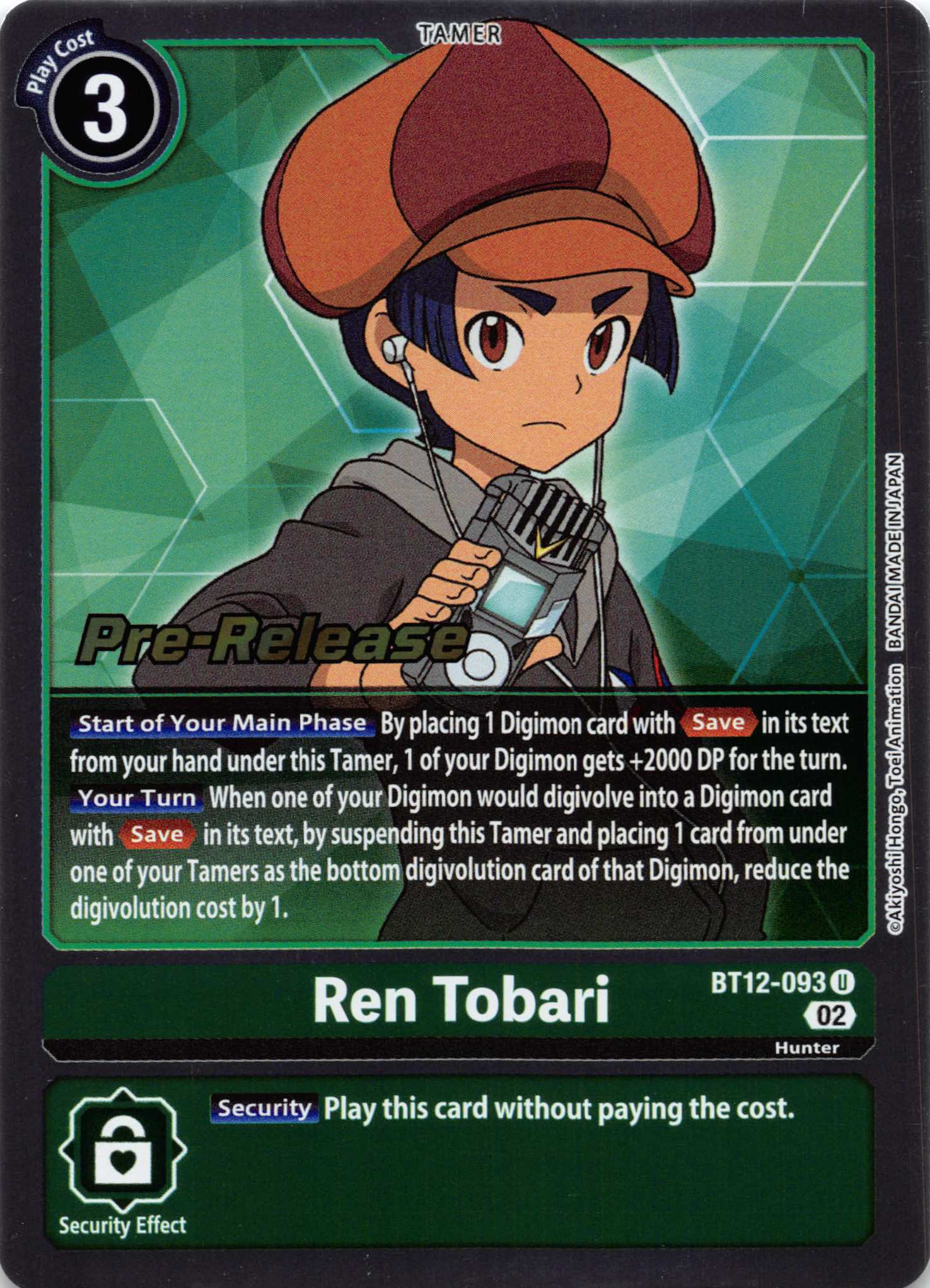 Ren Tobari [BT12-093] [Across Time Pre-Release Cards] Foil