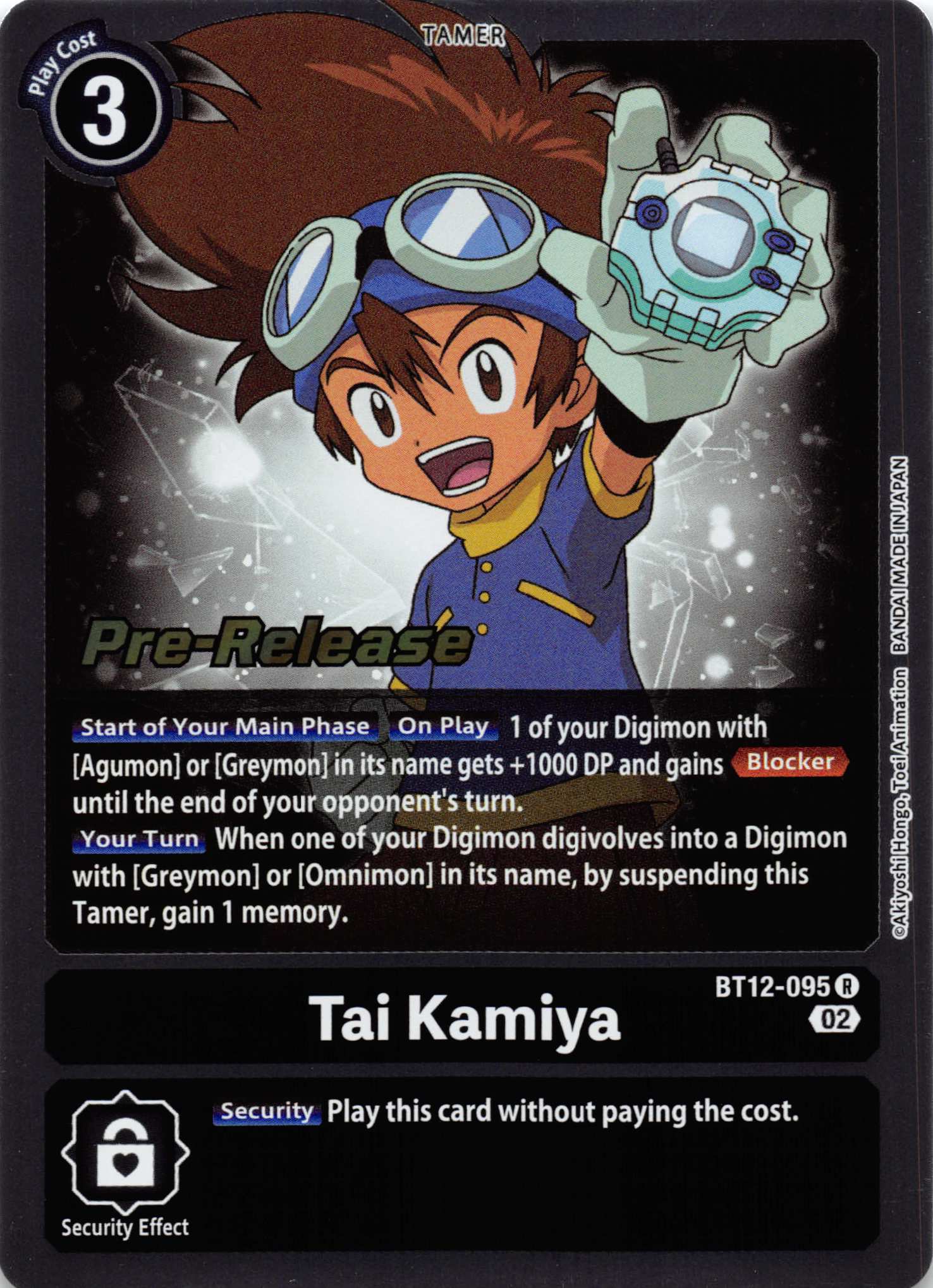 Tai Kamiya [BT12-095] [Across Time Pre-Release Cards] Foil