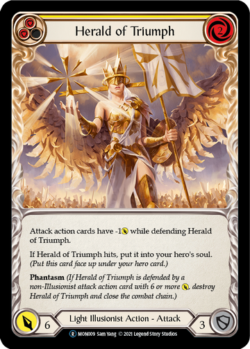 Herald of Triumph (Yellow) (Rainbow Foil) [U-MON009-RF] Unlimited Rainbow Foil - Duel Kingdom