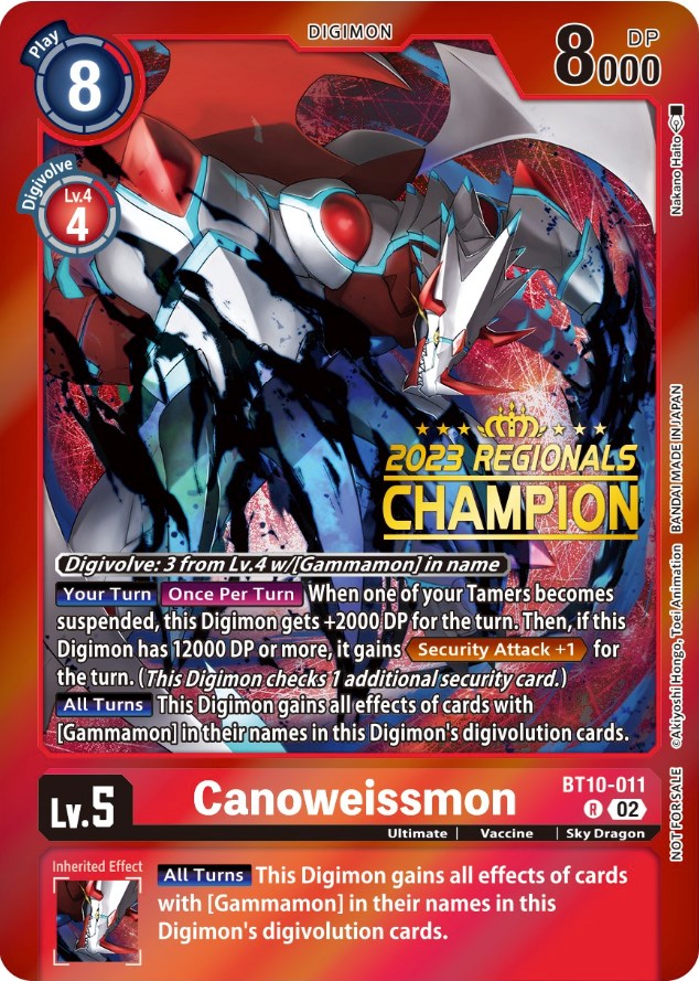 Canoweissmon (2023 Regionals Champion) [BT10-011] [Xros Encounter] Foil