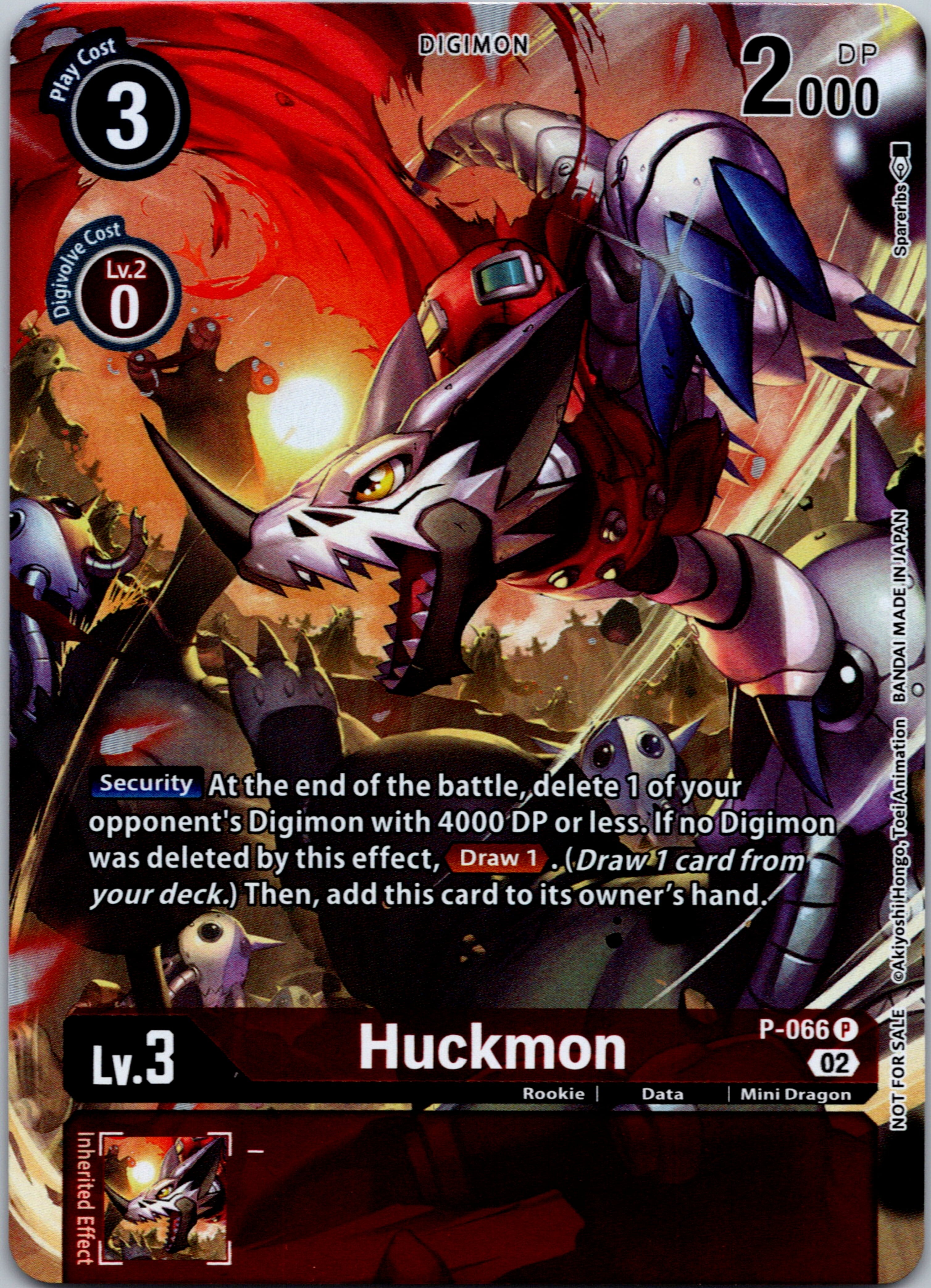 Huckmon - P-066 (Official Tournament Pack Vol.10) [P-066] [Digimon Promotion Cards] Foil