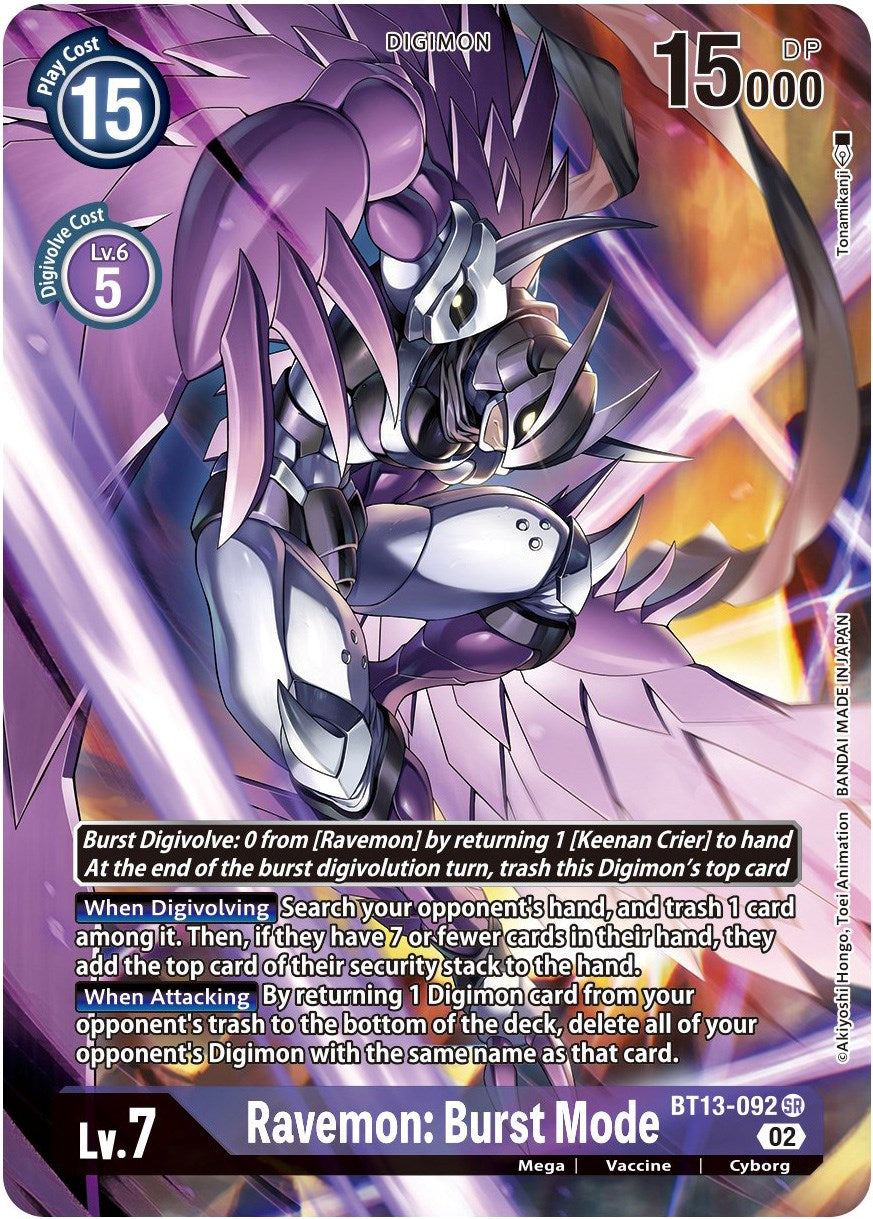 Ravemon: Burst Mode (Alternate Art) [BT13-092] [Versus Royal Knights] Foil