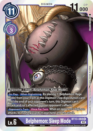 Belphemon: Sleep Mode [BT13-088] [Versus Royal Knights] Foil