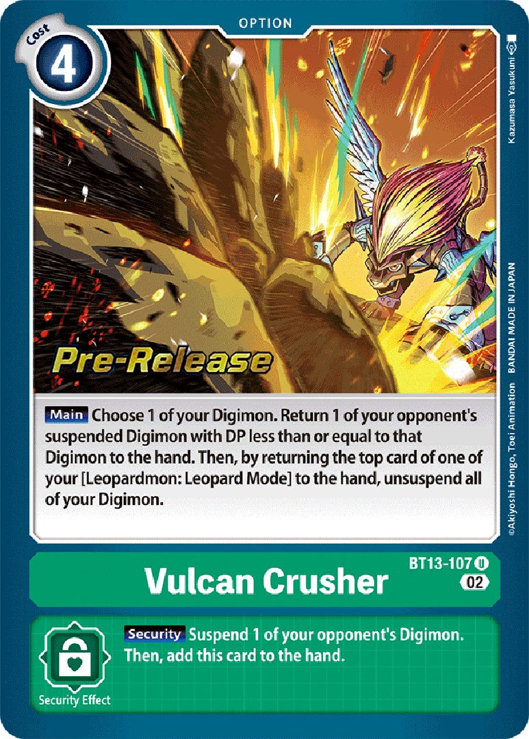 Vulcan Crusher [BT13-107] [Versus Royal Knights Pre-Release Cards] Foil