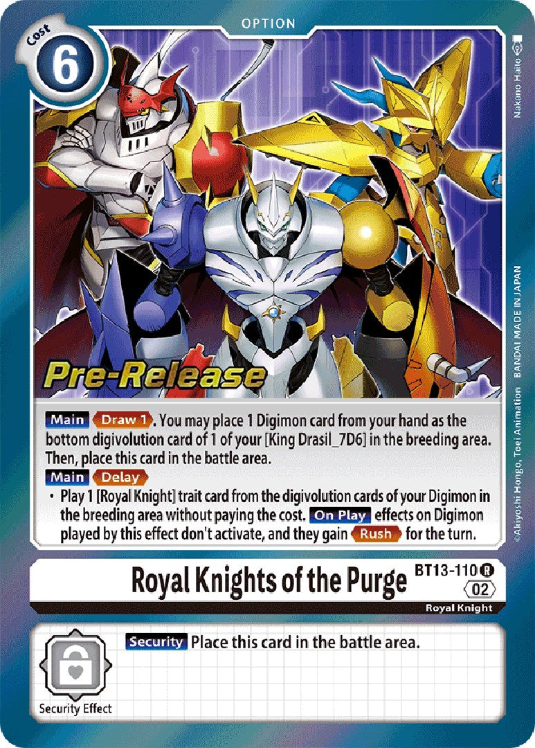 Royal Knights of the Purge [BT13-110] [Versus Royal Knights Pre-Release Cards] Foil