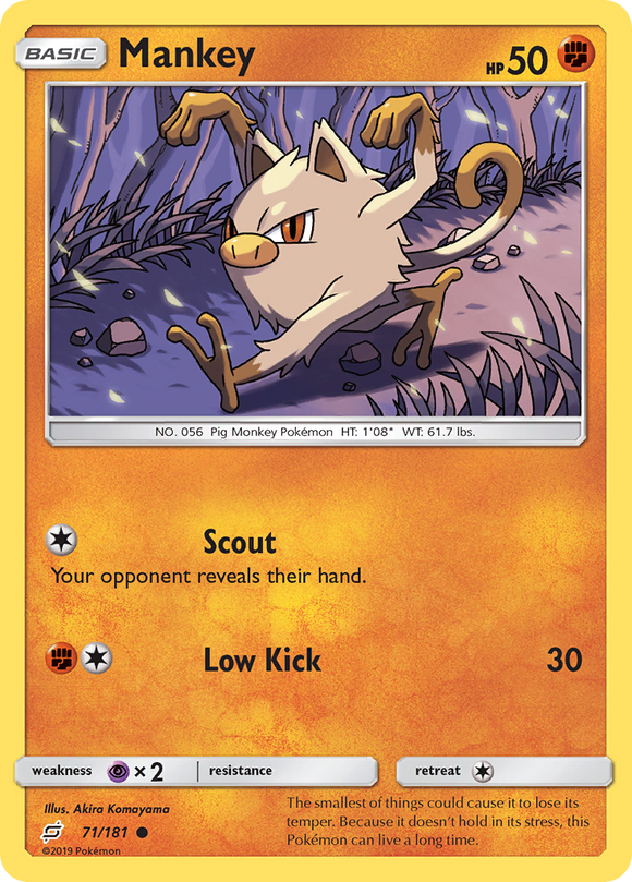 Mankey (71/181) [Sun & Moon: Team Up] - Duel Kingdom