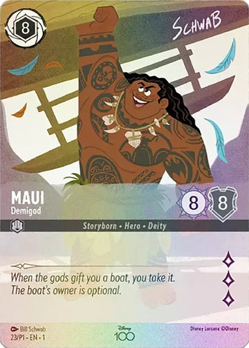 Maui - Demigod (Alternate Art) 023 (Disney100 Promos) Holofoil