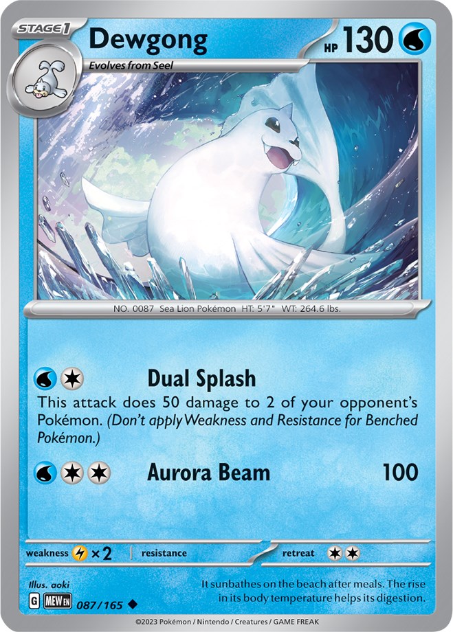 Dewgong (87/165) [Scarlet & Violet:  151] Reverse Holofoil