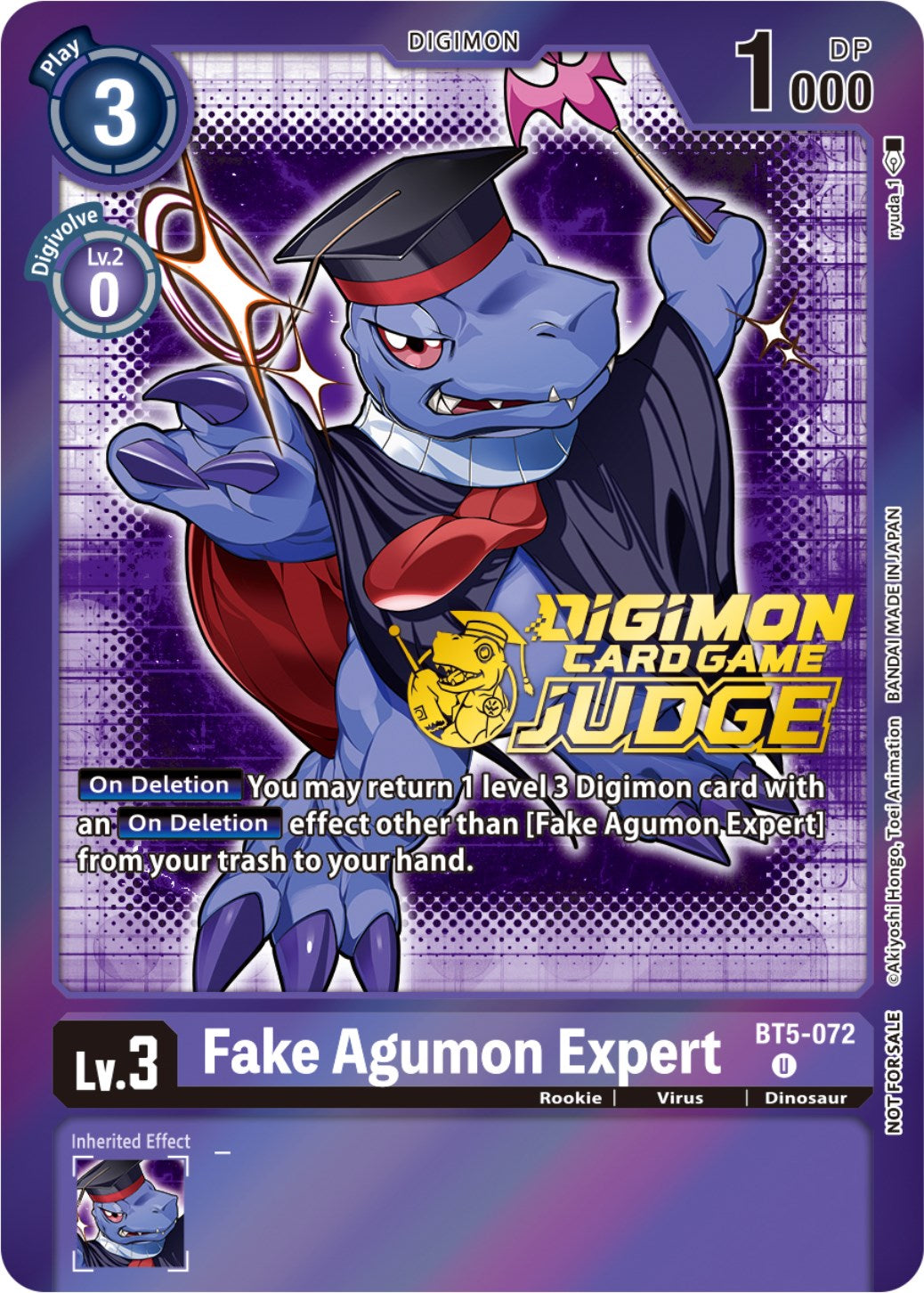 Fake Agumon Expert - BT5-072 (Judge Pack 4) [BT5-072] [Battle of Omni] Foil