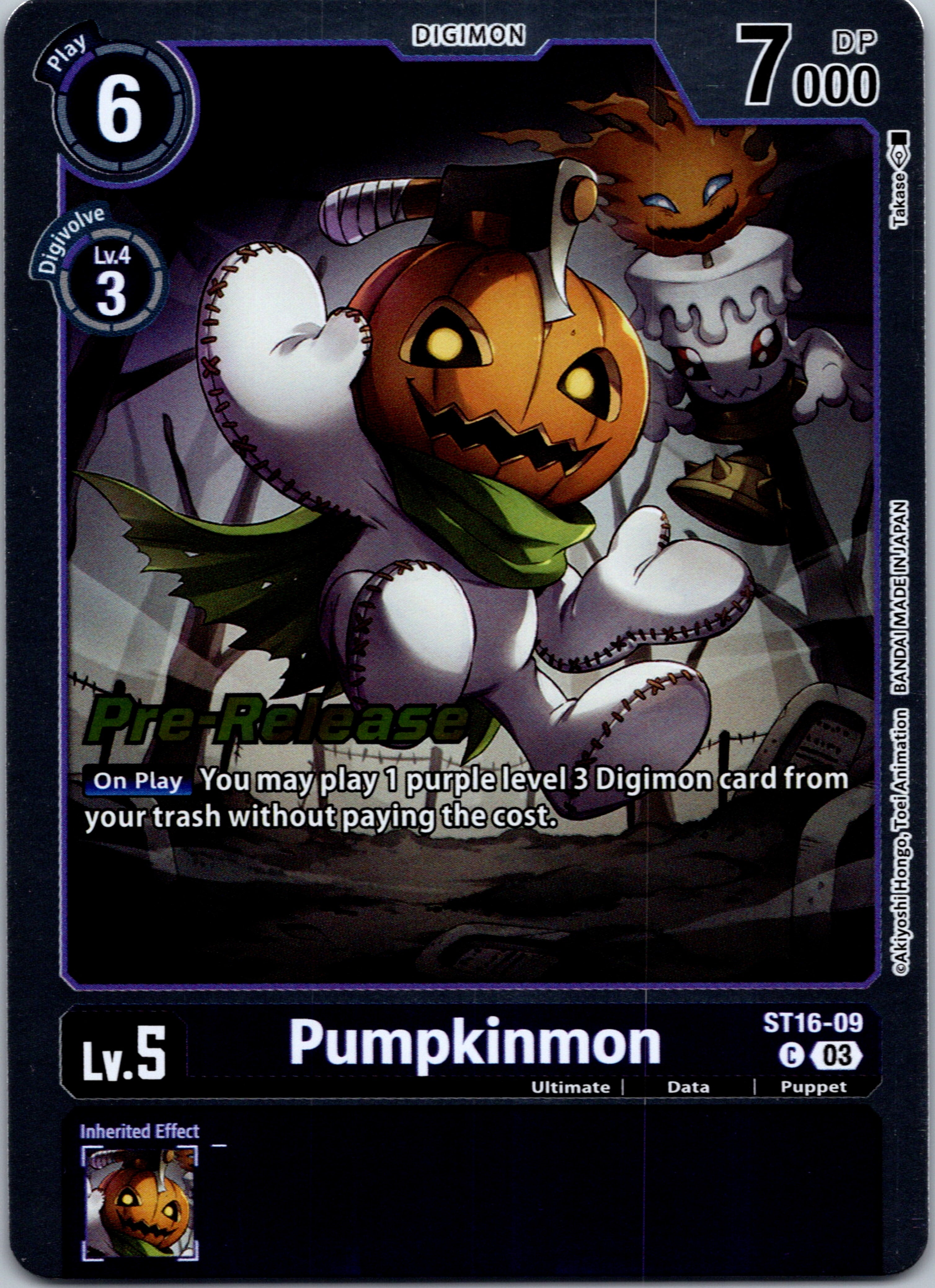 Pumpkinmon [ST16-09] [Starter Deck 16: Wolf of Friendship Pre-Release Cards] Foil