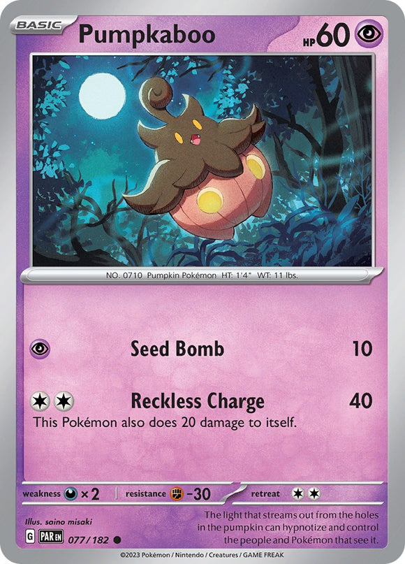 Pumpkaboo (077/182) - [Scarlet & Violet: Paradox Rift] Reverse Holofoil