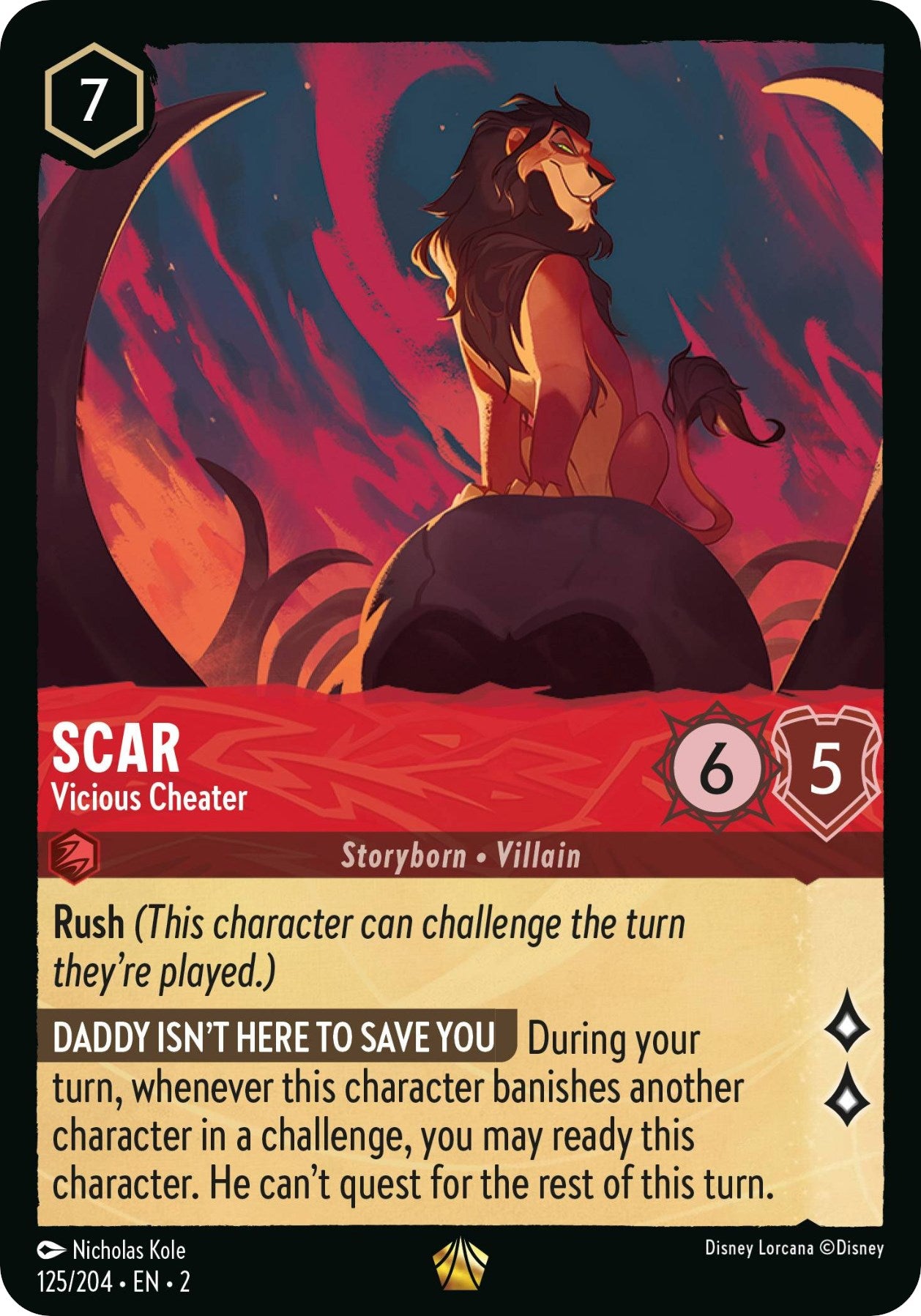 Scar - Vicious Cheater 125/204 (Rise of the Floodborn)