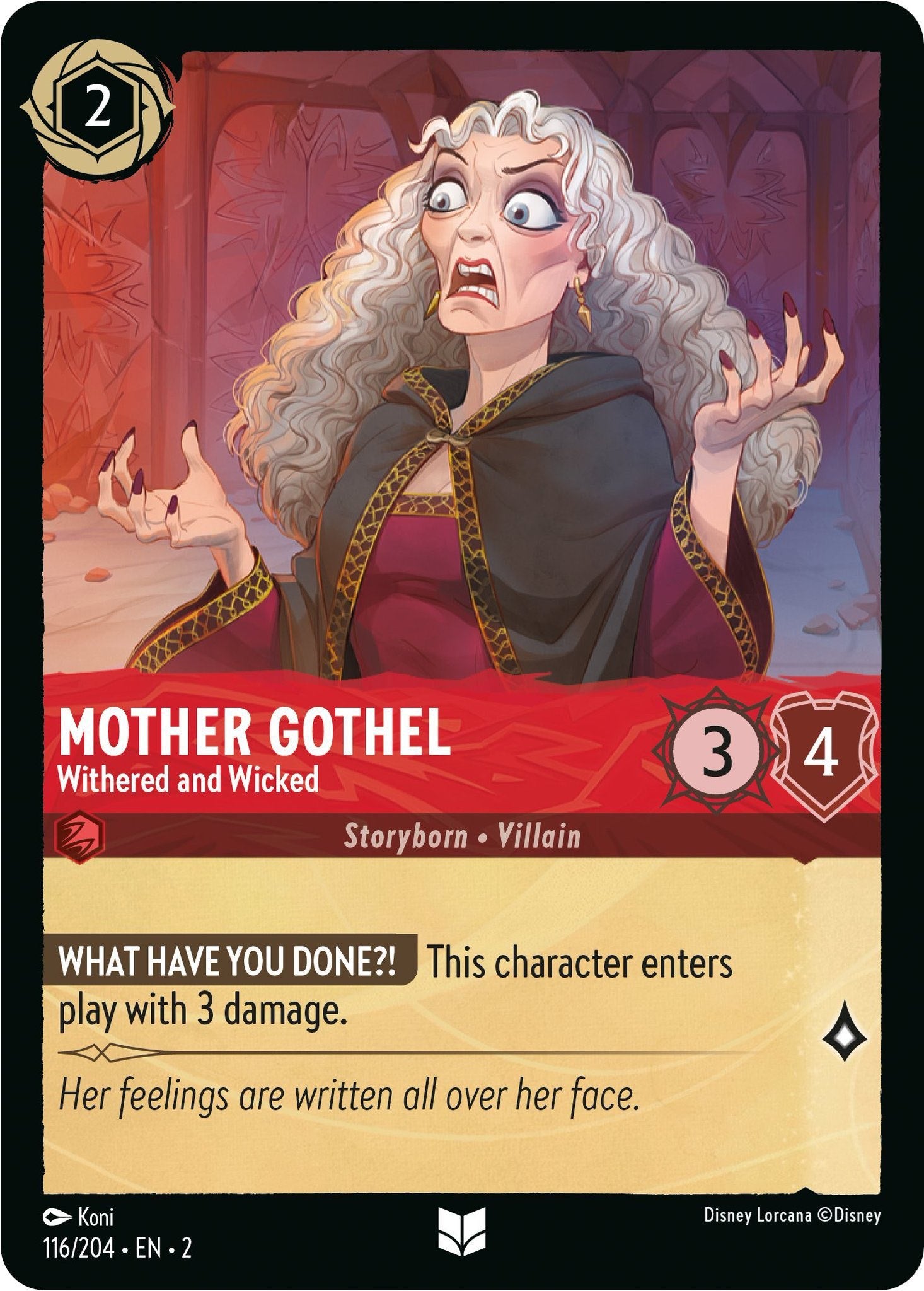 Mother Gothel - Withered and Wicked 116/204 (Rise of the Floodborn) Cold Foil