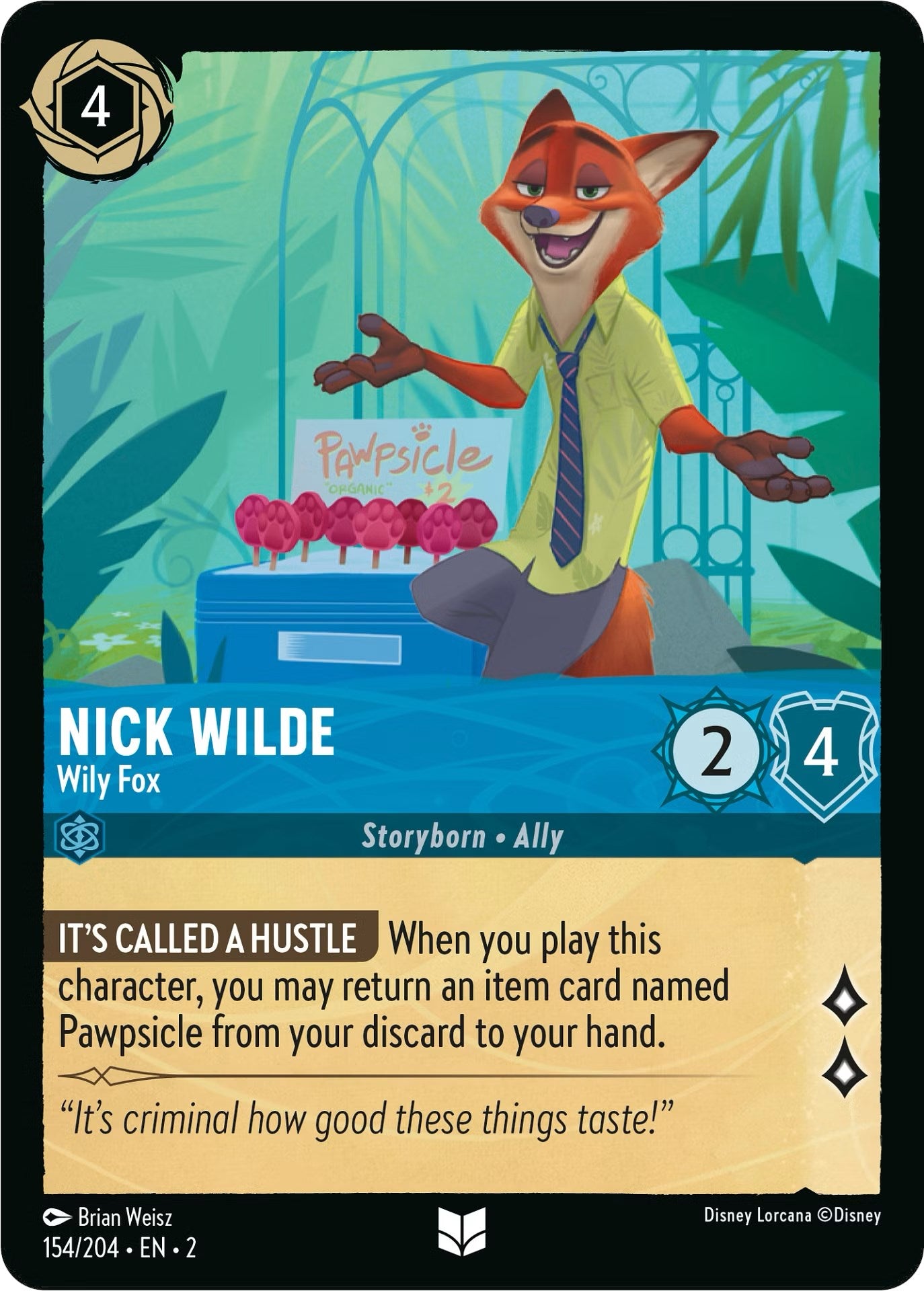 Nick Wilde - Wily Fox 154/204 (Rise of the Floodborn)