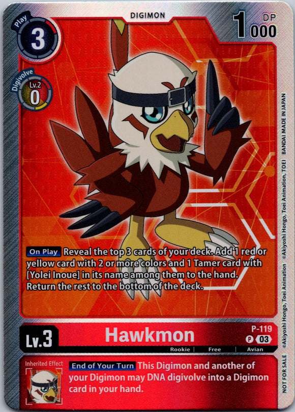 Hawkmon - P-119 (Tamer Party Pack -The Beginning- Ver. 2.0) [P-119] [Digimon Promotion Cards] Foil