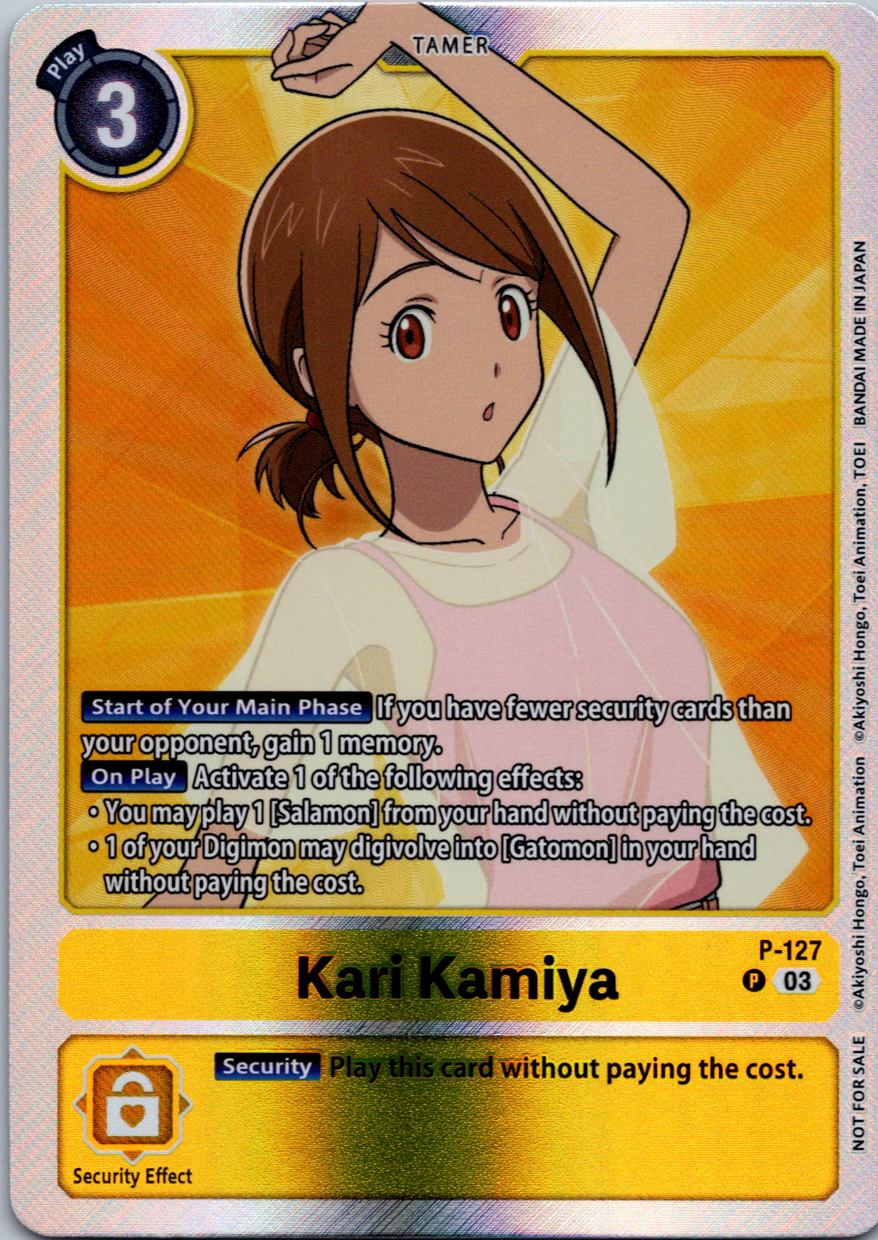 Kari Kamiya - P-127 (Tamer Party Pack -The Beginning- Ver. 2.0) [P-127] [Digimon Promotion Cards] Foil