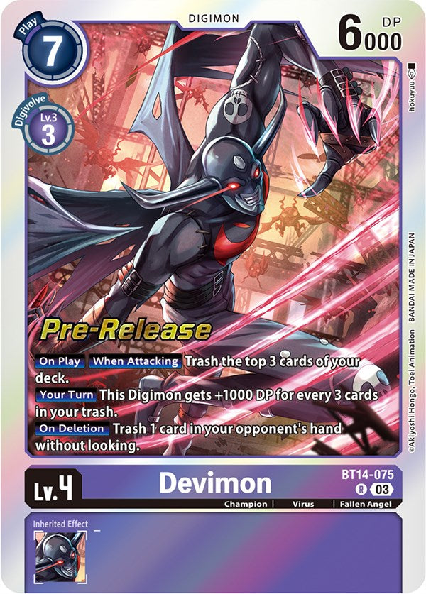 Devimon [BT14-075] [Blast Ace Pre-Release Cards] Foil