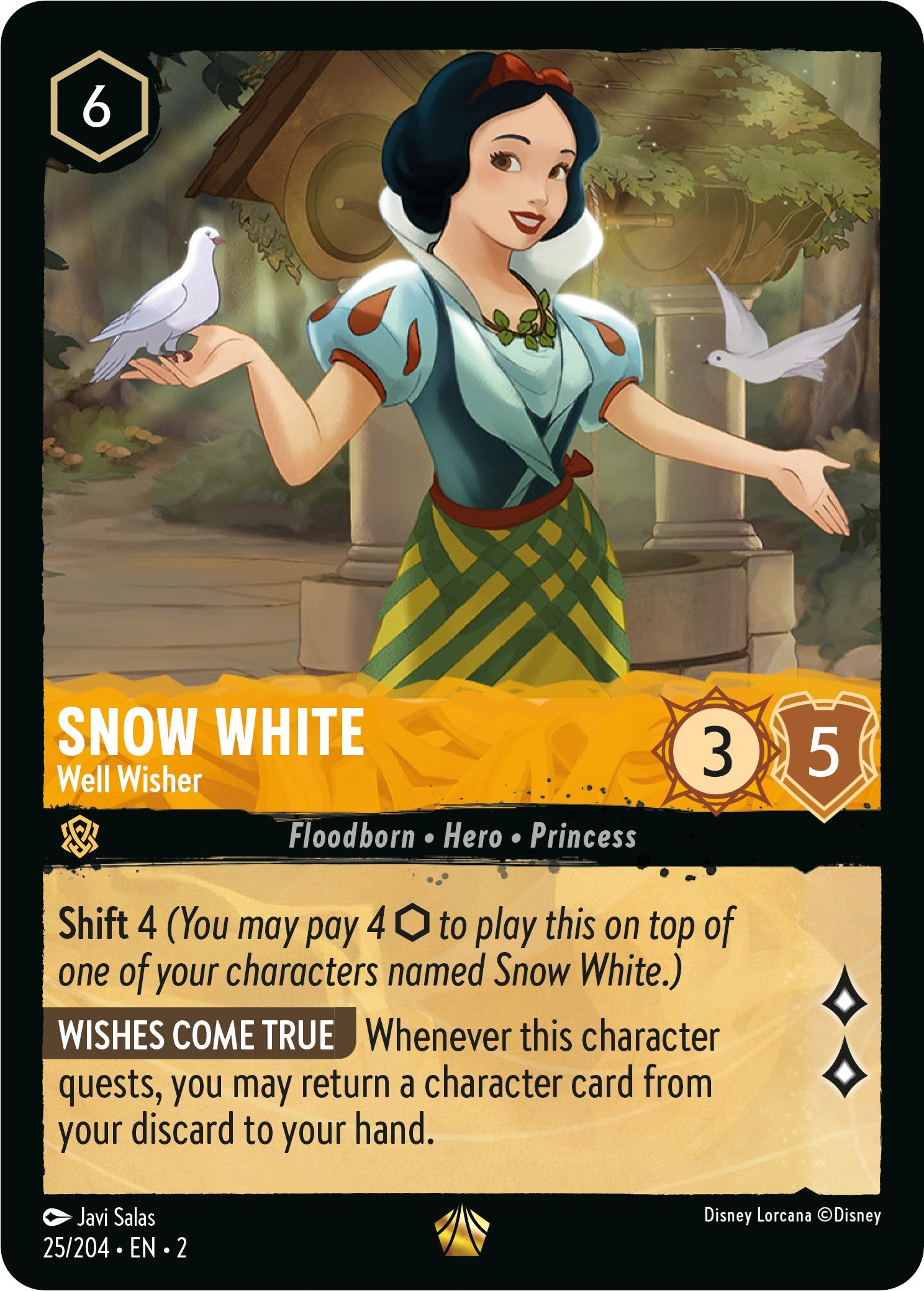 Snow White - Well Wisher 25/204 (Rise of the Floodborn) Cold Foil