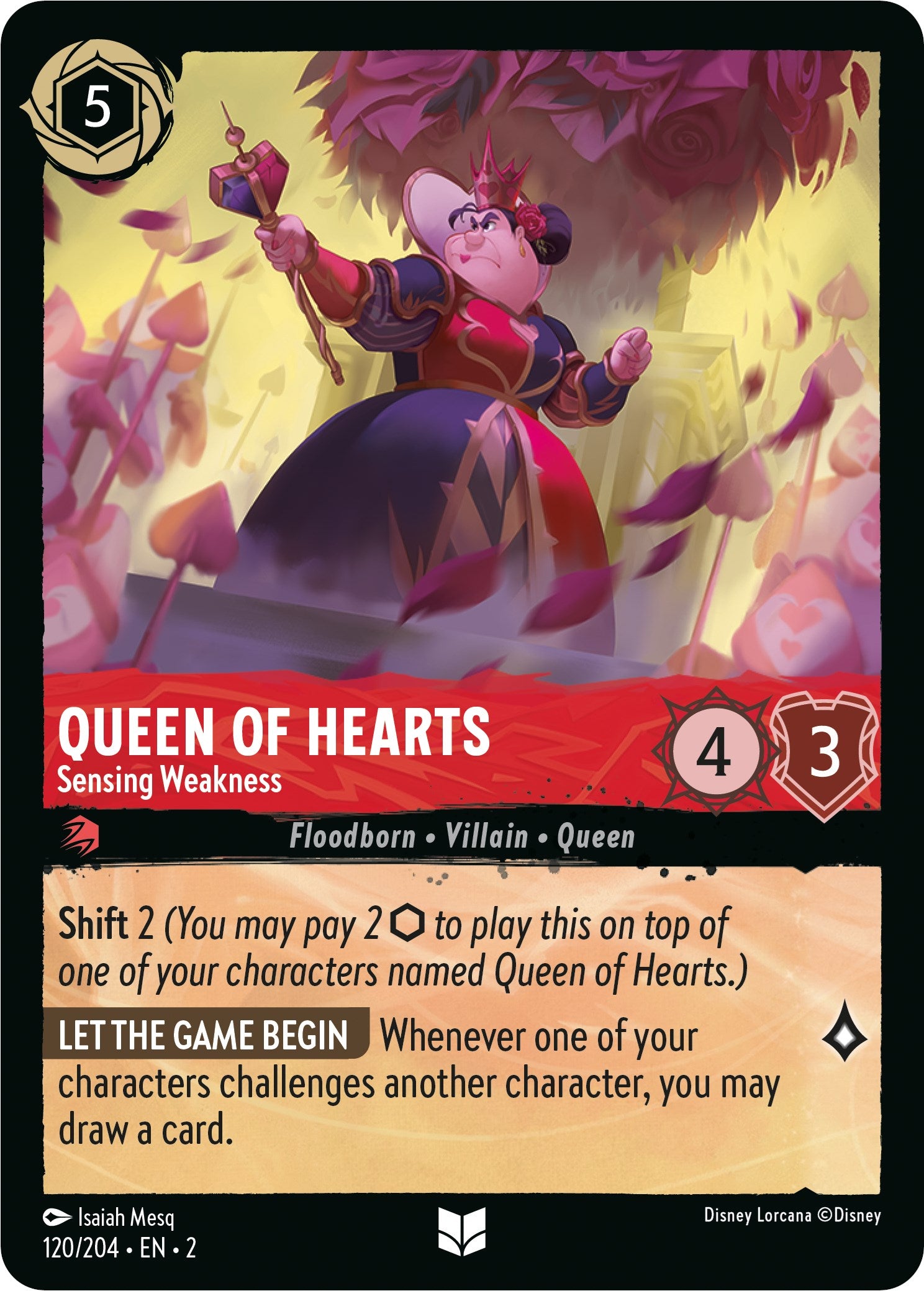 Queen of Hearts - Sensing Weakness 120/204 (Rise of the Floodborn)