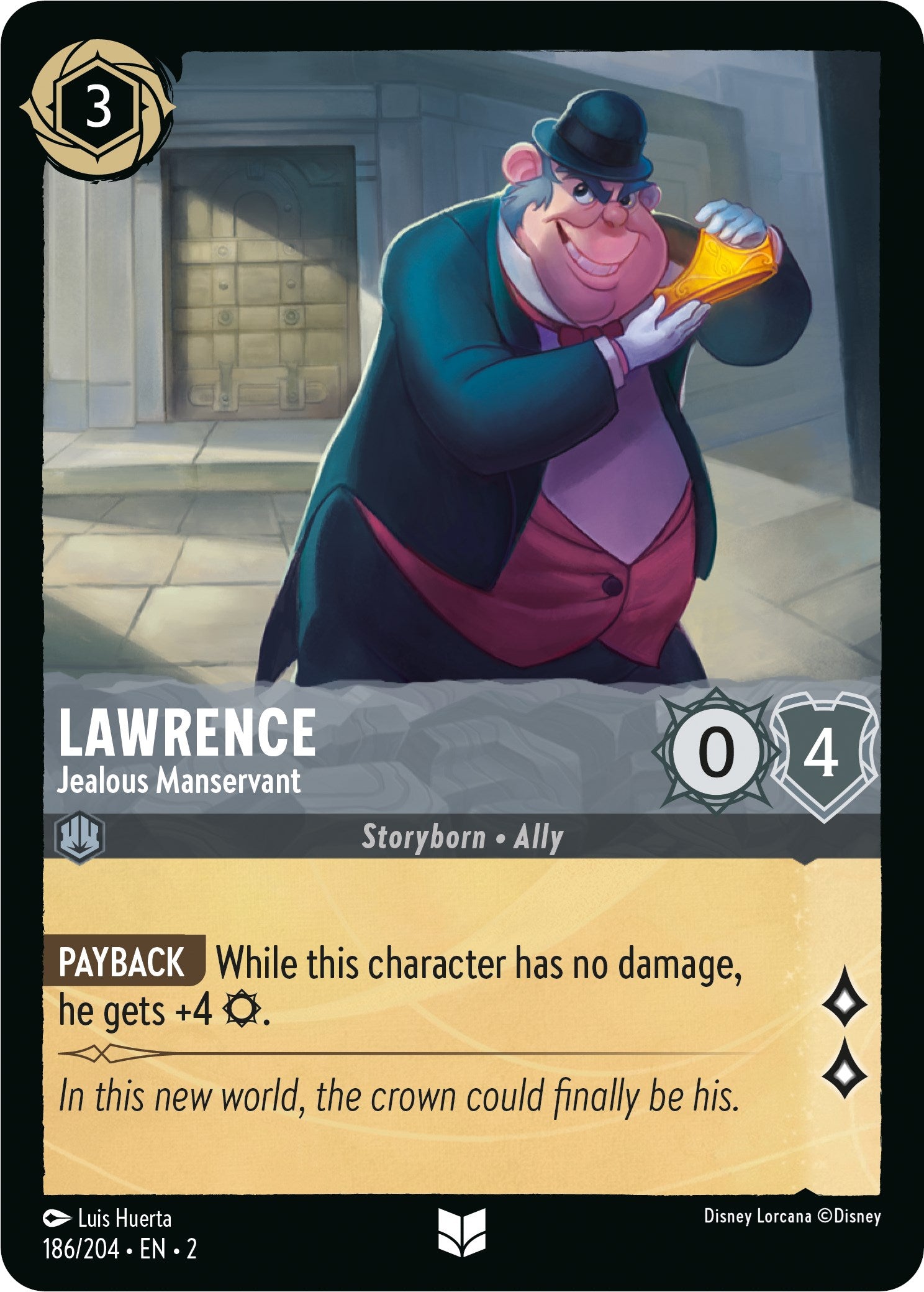 Lawrence - Jealous Manservant 186/204 (Rise of the Floodborn) Cold Foil