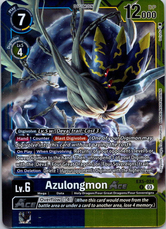 Azulongmon Ace [EX5-024] [Animal Colosseum] Foil
