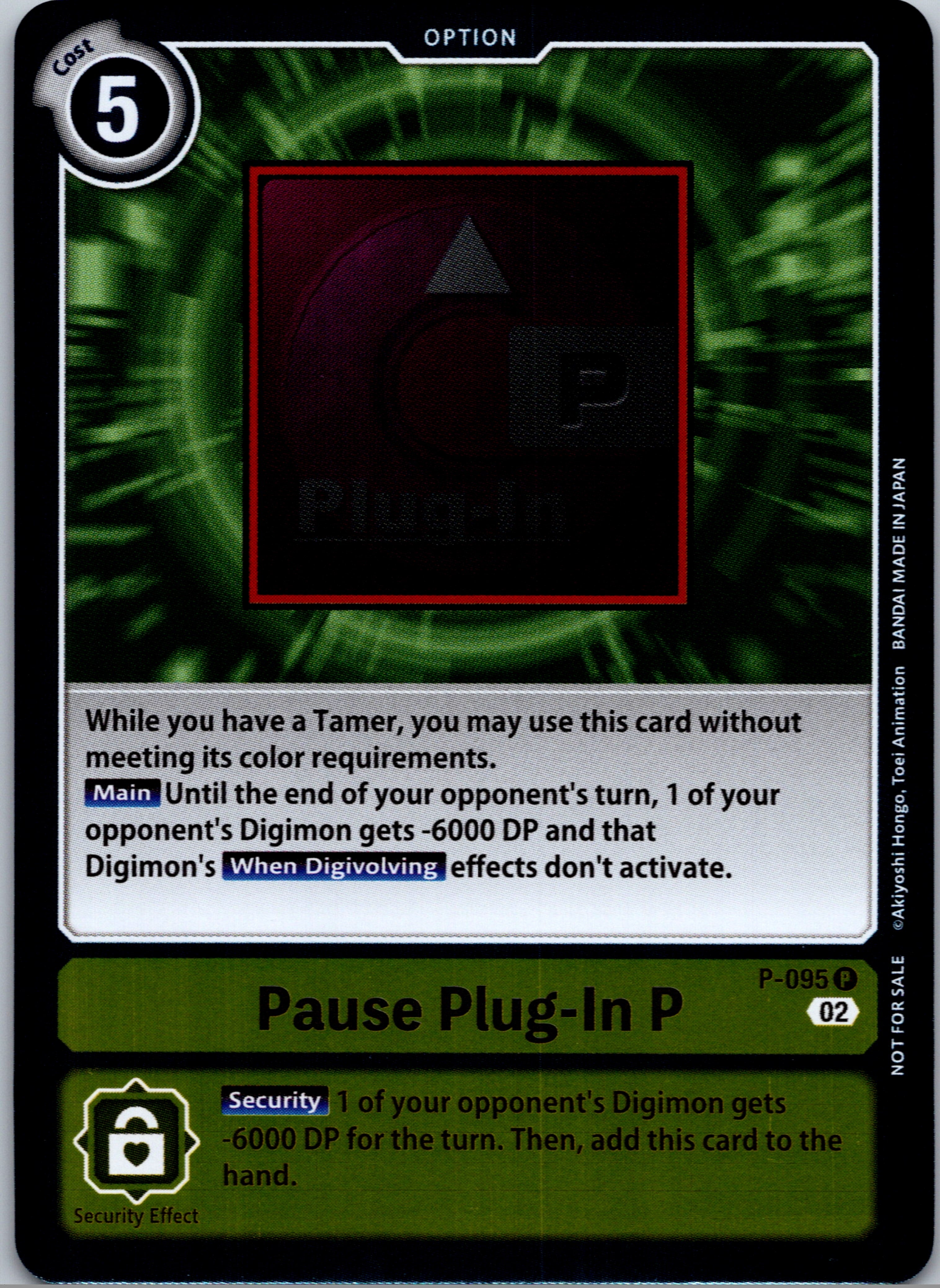 Pause Plug-In P - P-095 (3rd Anniversary Update Pack) [P-095] [Digimon Promotion Cards] Foil