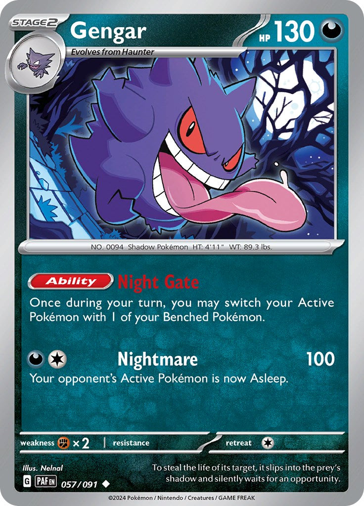 Gengar [057/091] - (Paldean Fates) Reverse Holofoil