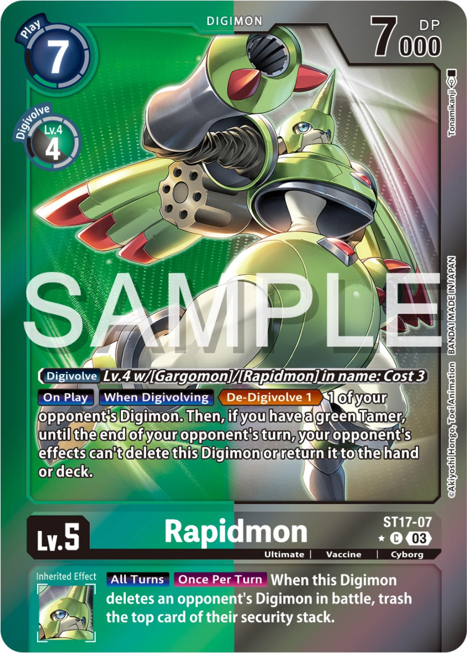 Rapidmon - ST17-07 (Advanced Deck Set Double Typhoon Secret Pack) [ST17-07] [Starter Deck 17: Double Typhoon Advanced Deck Set] Foil