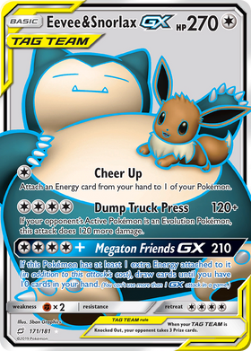 Eevee & Snorlax GX (171/181) [Sun & Moon: Team Up] - Duel Kingdom