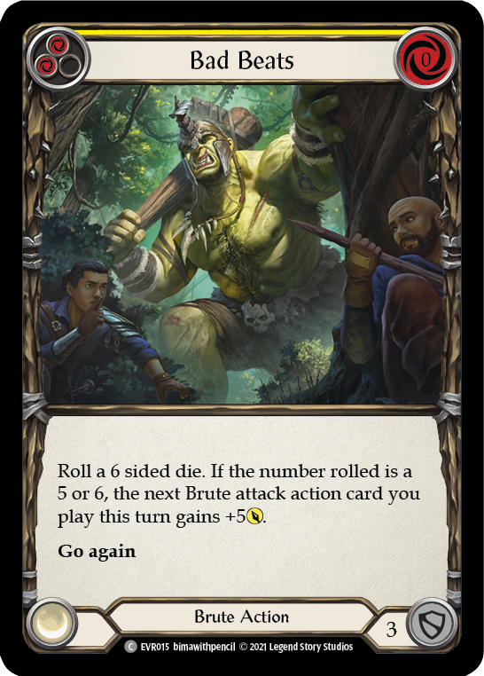 Bad Beats (Yellow) [EVR015] 1st Edition Rainbow Foil - Duel Kingdom