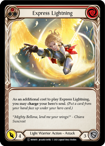 Express Lightning (Red) (Rainbow Foil) [U-MON051-RF] Unlimited Rainbow Foil - Duel Kingdom