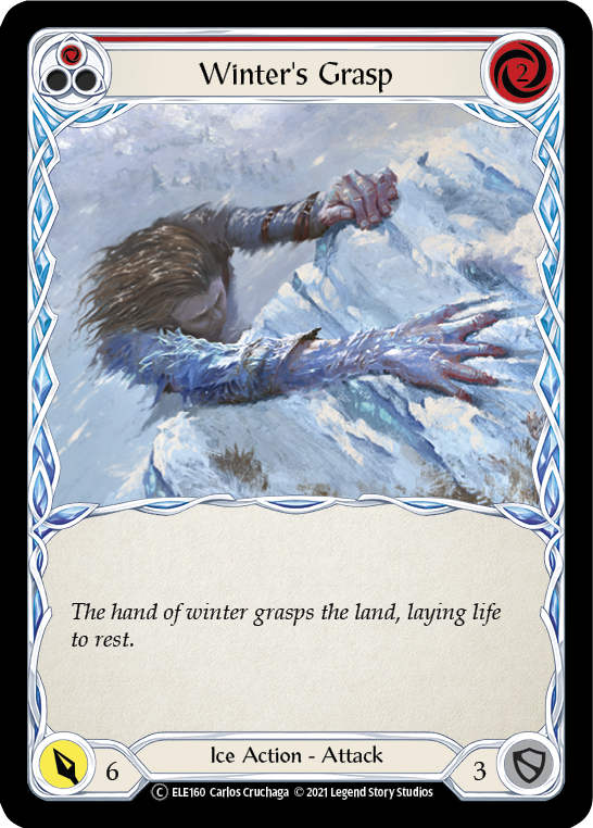 Winter's Grasp (Red) [U-ELE160] Unlimited Rainbow Foil - Duel Kingdom