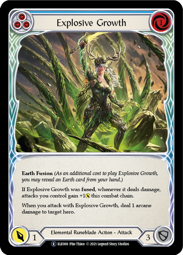 Explosive Growth (Blue) [U-ELE069] Unlimited Rainbow Foil - Duel Kingdom