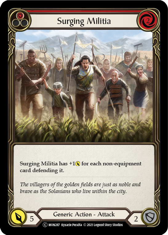 Surging Militia (Red) (Rainbow Foil) [U-MON287-RF] Unlimited Rainbow Foil - Duel Kingdom