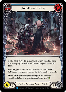 Unhallowed Rites (Blue) (Rainbow Foil) [MON161-RF] 1st Edition Rainbow Foil - Duel Kingdom