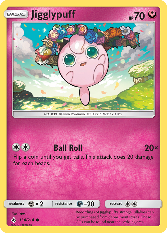 Jigglypuff (134/214) [Sun & Moon: Unbroken Bonds] - Duel Kingdom