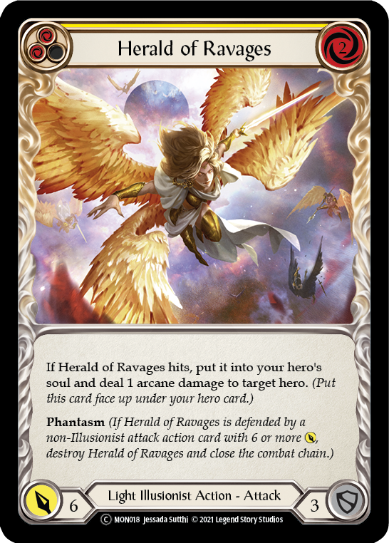 Herald of Ravages (Yellow) (Rainbow Foil) [U-MON018-RF] Unlimited Rainbow Foil - Duel Kingdom